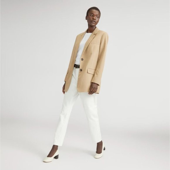 Everlane The Italian Leather Day Heel in Bone Stacked Womens Pumps Shoes - Picture 14 of 15